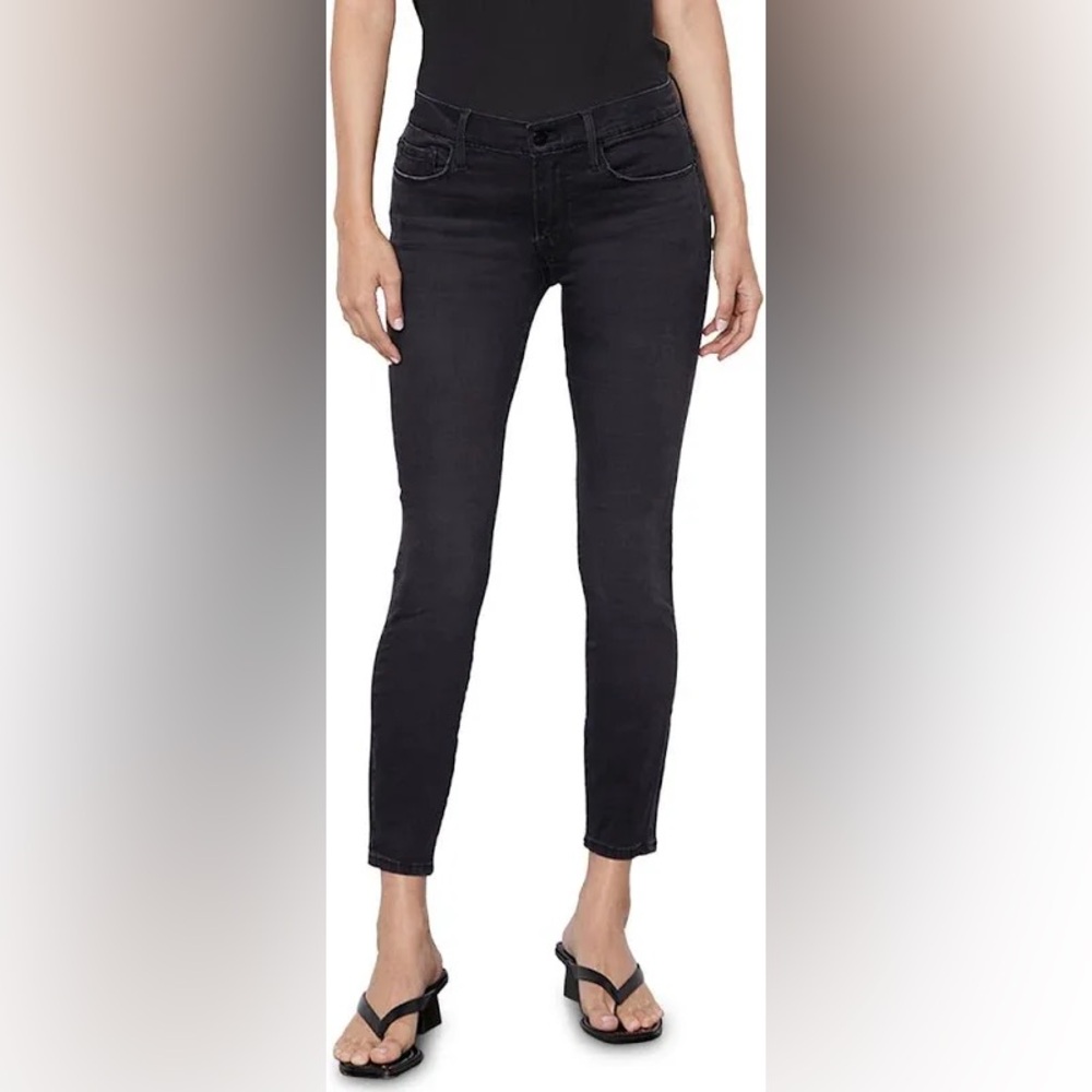 FRAME Le Skinny de Jeanne Mid-Rise Jeans - Black